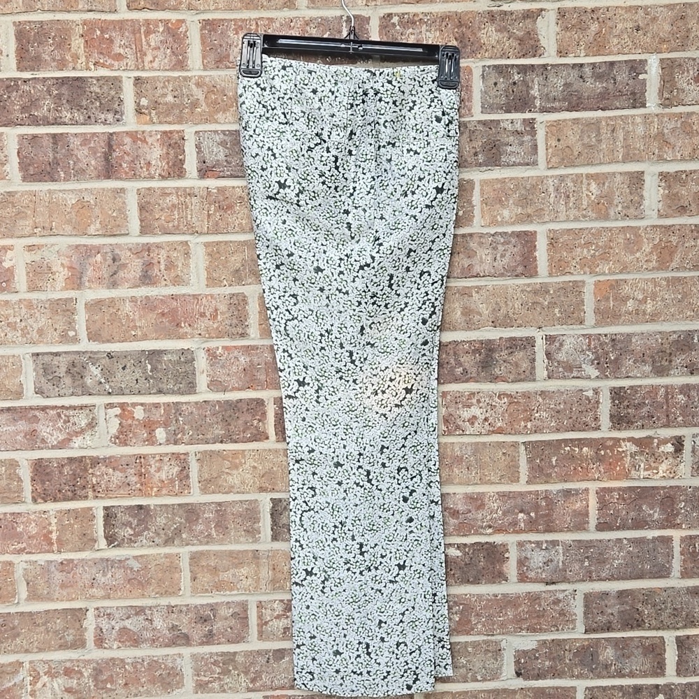 Tory Burch Green And White Floral Printed Silk Trouser Set Size 2 - Picture 5 of 10